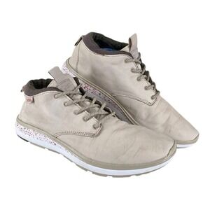 Vans Ultracush Lite Shoes Mens 11.5 Beige Leather Lace Up Comfort